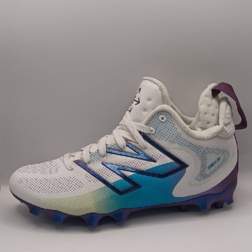 NEW New Balance Feeeze LX V4 Lacrosse Cleats-White/Blue/Purple Size M:8.5 W:10 - Picture 6 of 13